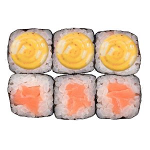 Острый ролл с лососем