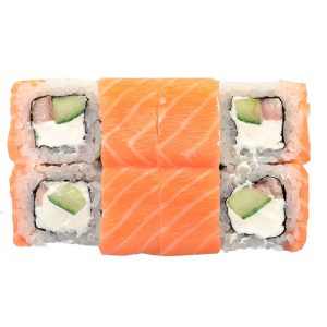 Большой ролл аляска с лососем и угрем