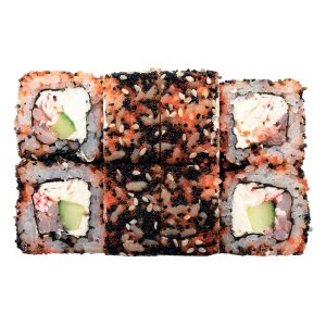 Большой ролл Бостон с креветками, крабом и огурцом