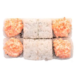 Большой ролл Вулкан с лососем и майонезом