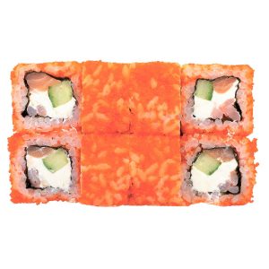 Большой ролл Квартал с копченым лососем и креветками