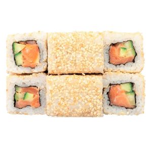 Большой острый ролл Ролл спайси с лососем и огурцом