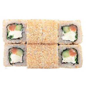 Большой ролл Стамбул с копченым лососем и салатом айсберг