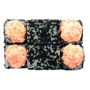 Большой ролл Черная леди с беконом и курицей