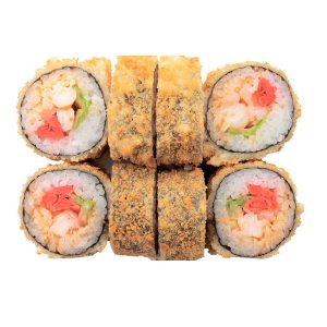 Острый горячий ролл Курилы с креветкой и имбирём